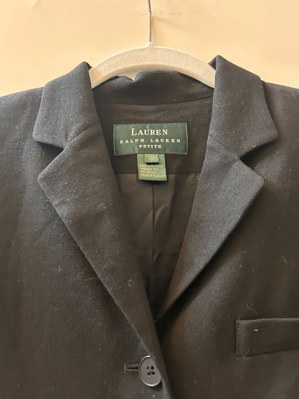 Lauren Ralph Lauren Black Wool Trench Long Suit Coat. Sleek. Minimalist. Capsule - Picture 4 of 12